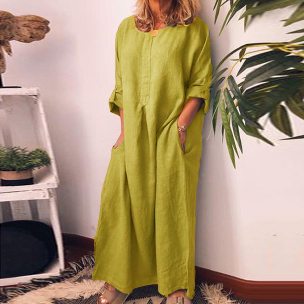 GR | Long linen shirt dress, oversized