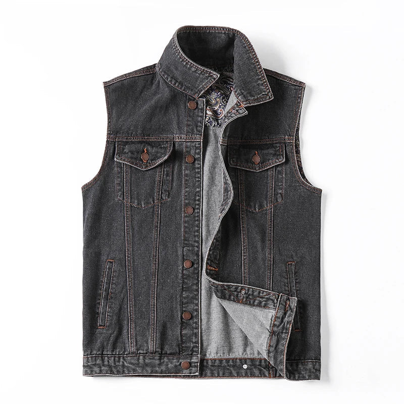 GR | Sleeveless denim vest in military style for outdoor use