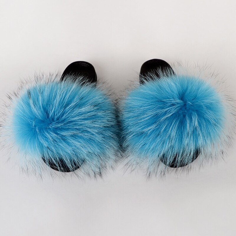 GR | Real Fur Slide Sandals Slippers Flip Flops