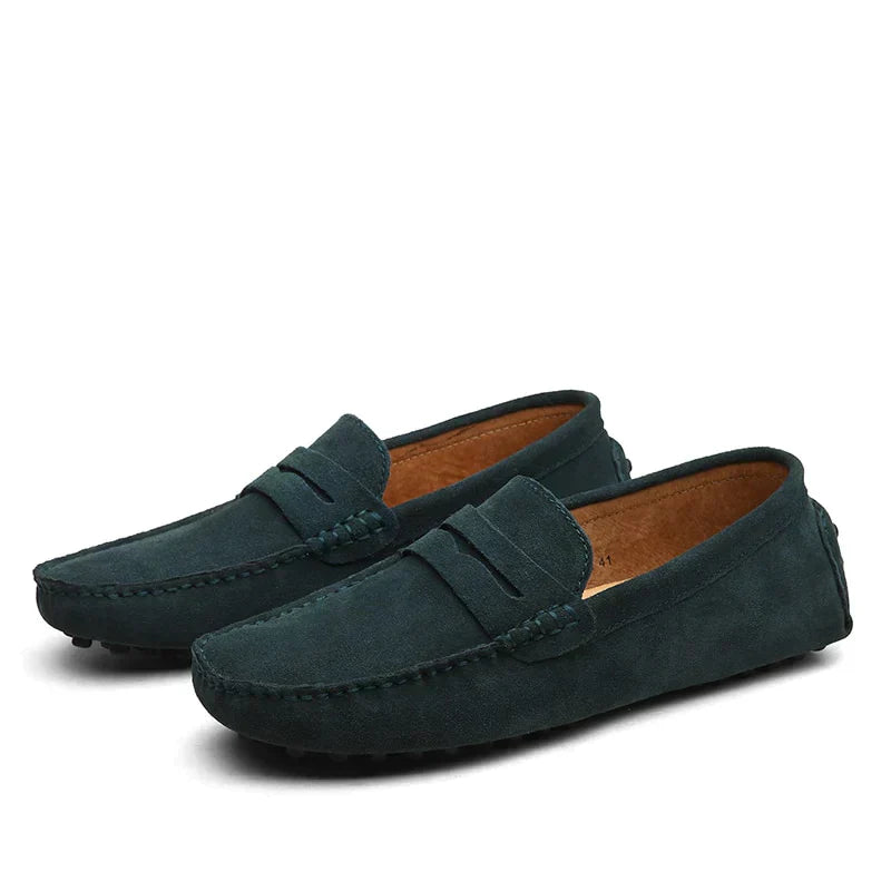 GR | Suede slippers, Italian style, moccasin toe, non-slip penny loafer