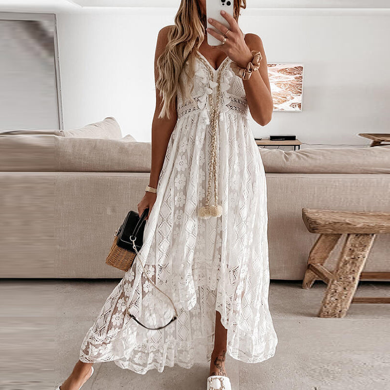 GR | Spitzen Boho Fließkleid