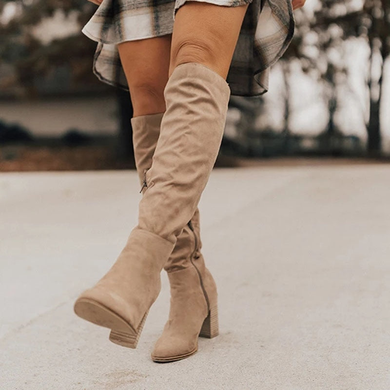 GR - High-heeled knee boots for women