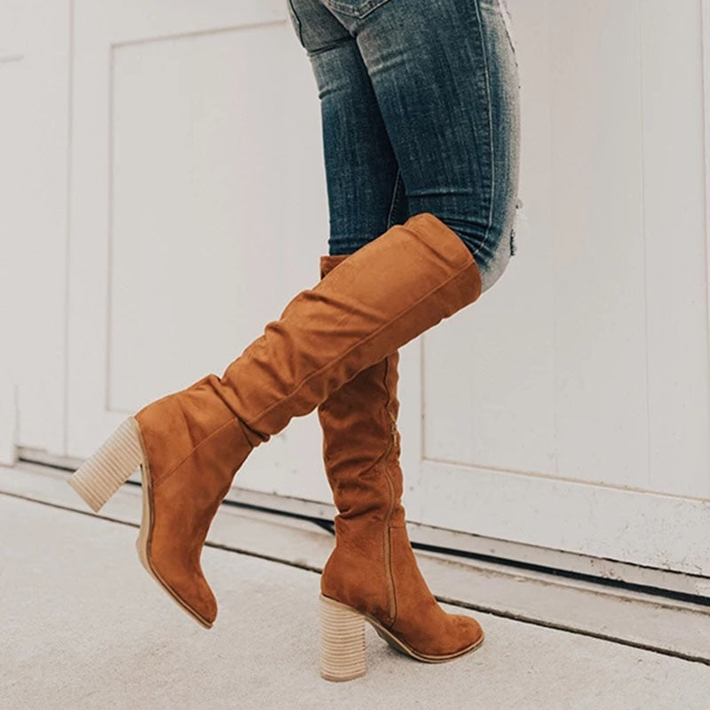 GR - High-heeled knee boots for women