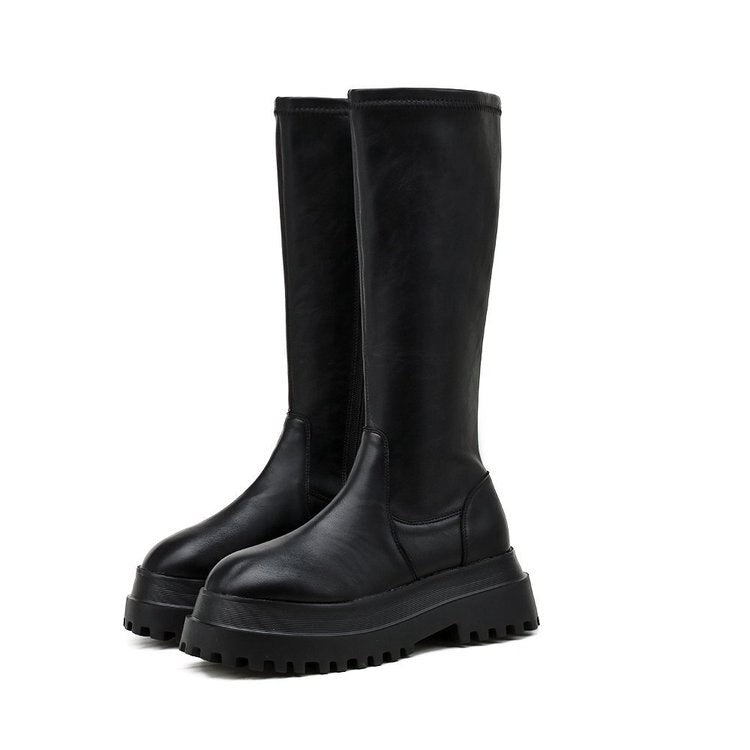 GR | Women's High Boots Black Track Sole 