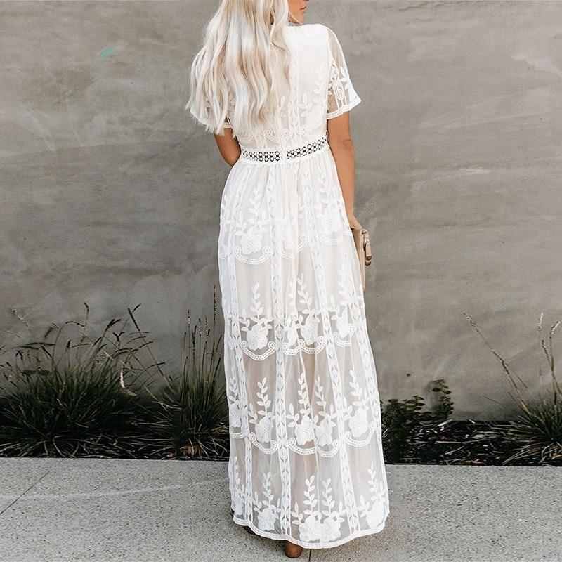 GR | Spitzen Boho Fließkleid