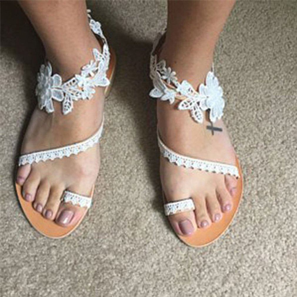Women's Plus Size Lace Floral Pattern Slippers