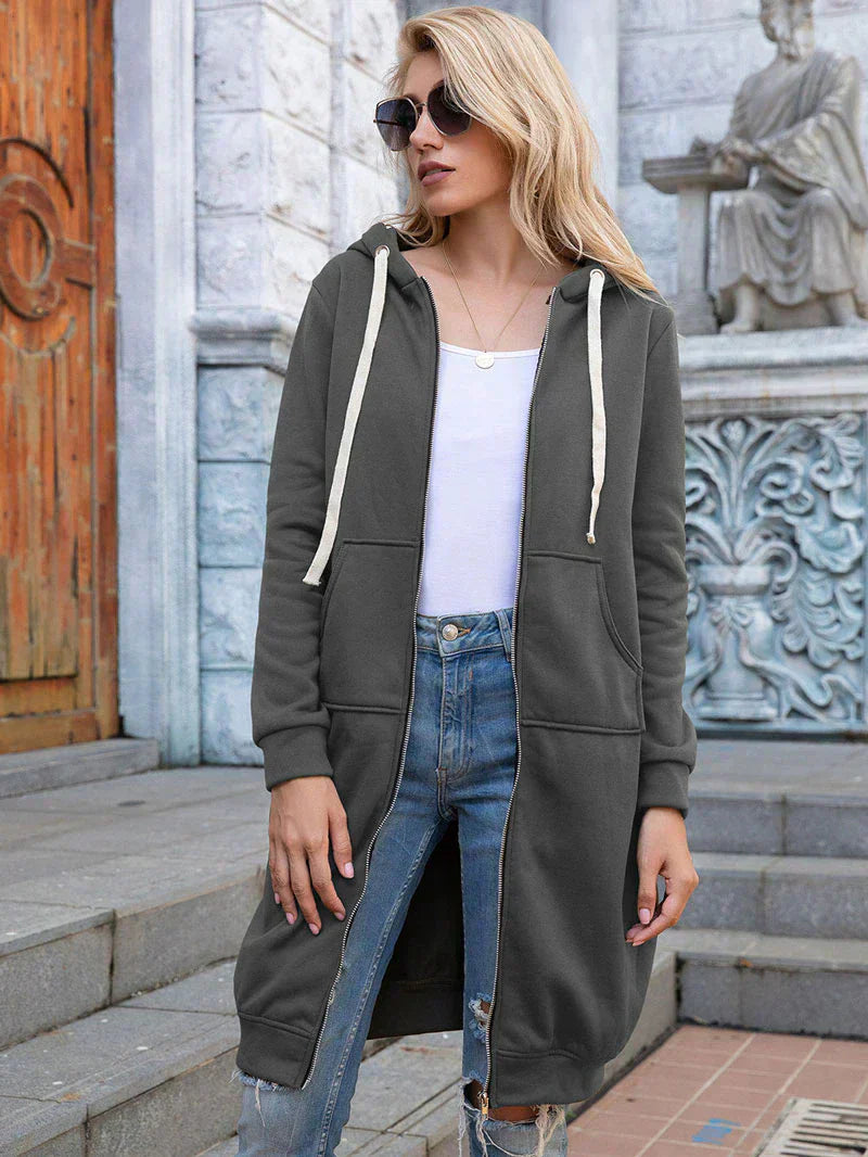 GR | Long, stylish sweatshirt jacket