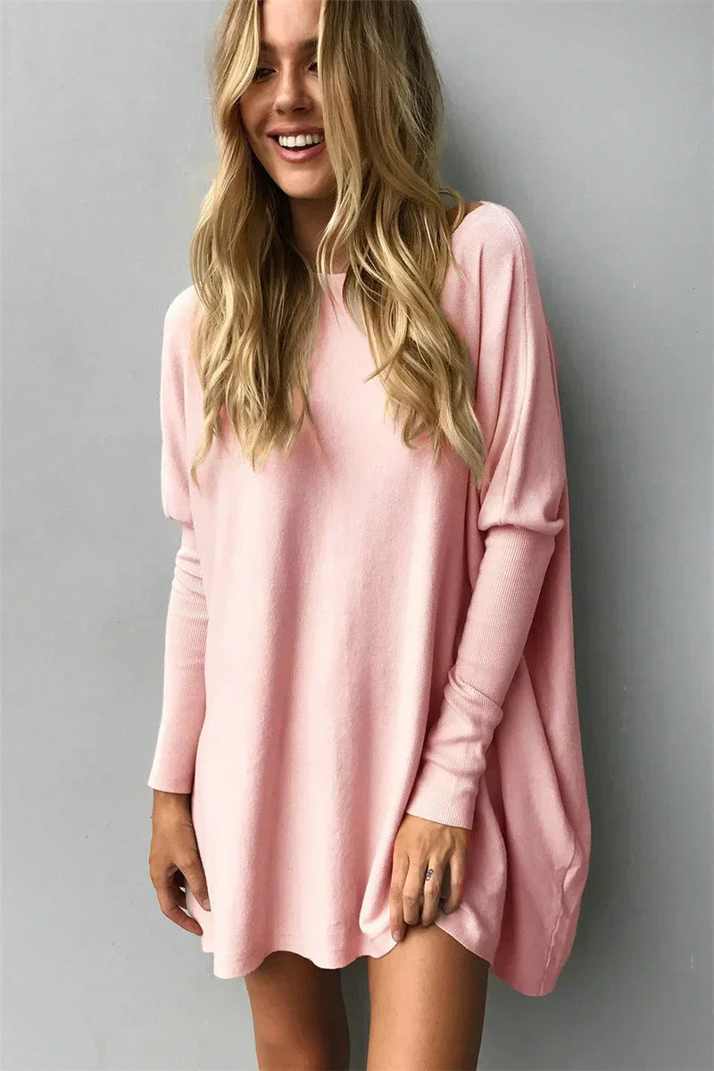 GR - Damen Oversized Rundhalsausschnitt Pullover