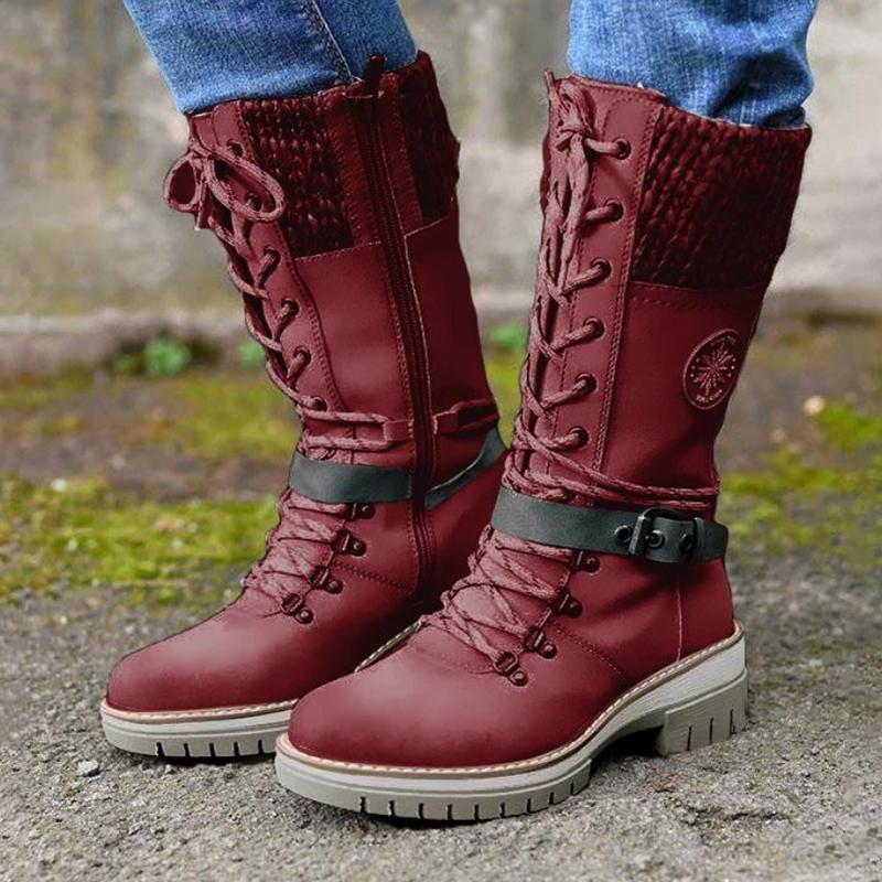 GR | Modern Knitted Snow Boots with Mid-Height Sole 
