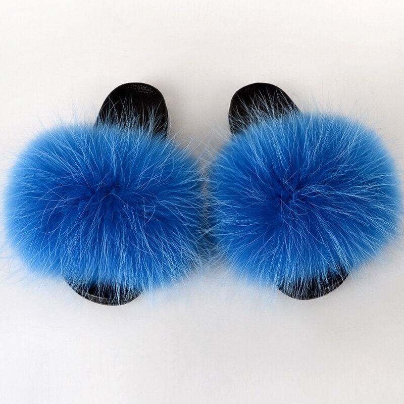 GR | Real Fur Slide Sandals Slippers Flip Flops