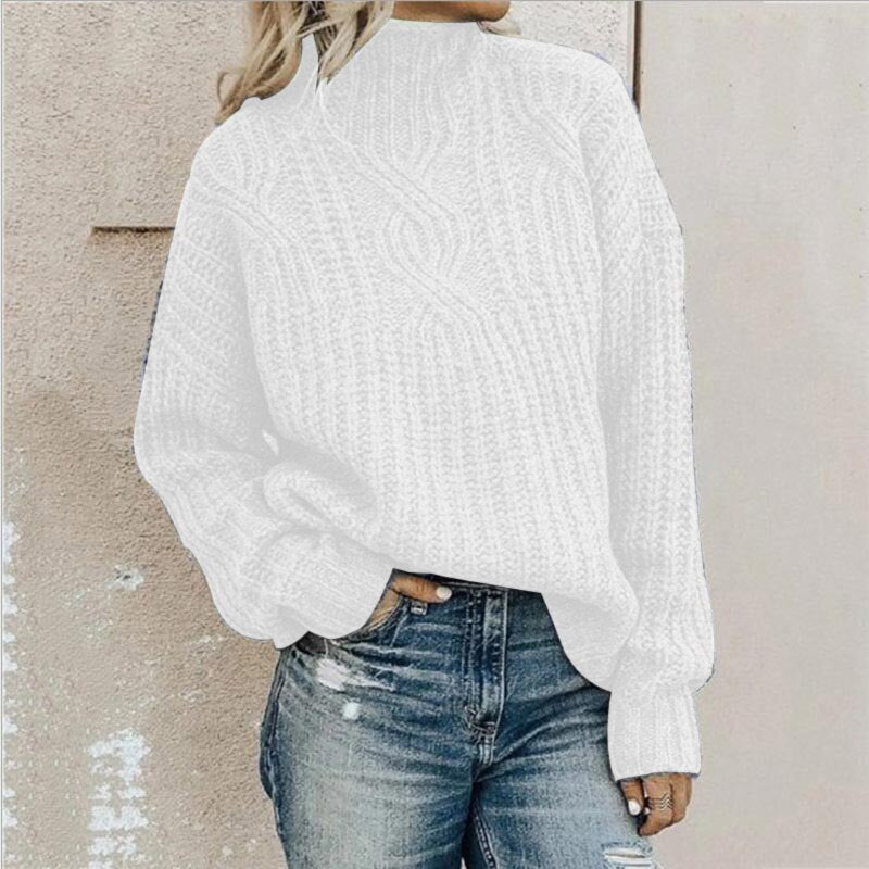 GR | Comfortable cable knit turtleneck sweater for women