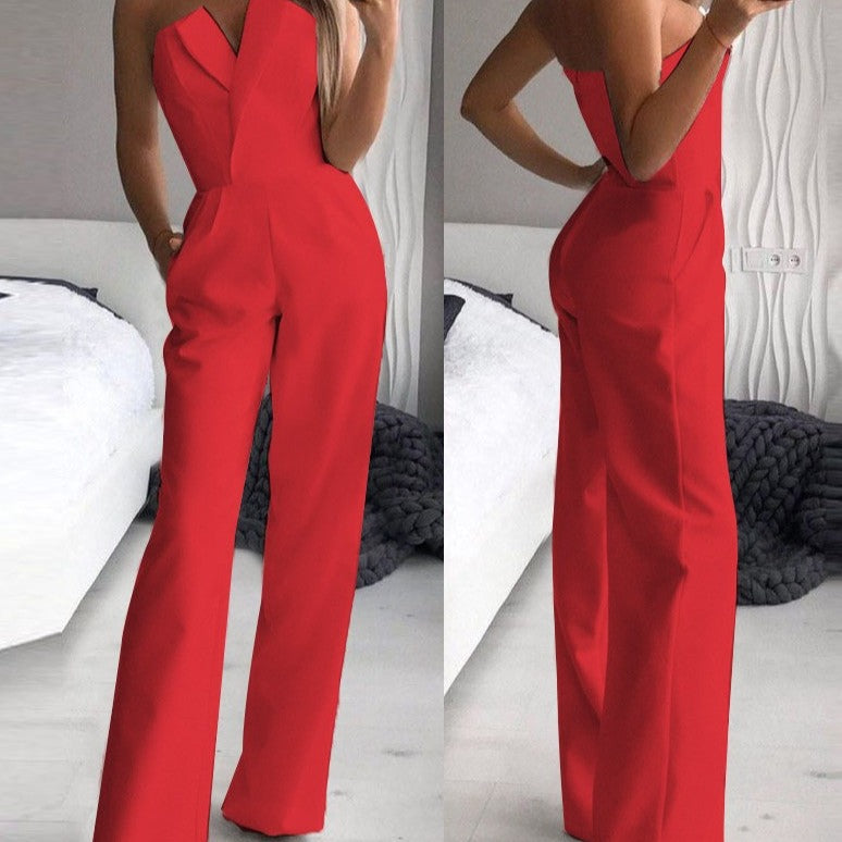 GR Red sleeveless jumpsuit