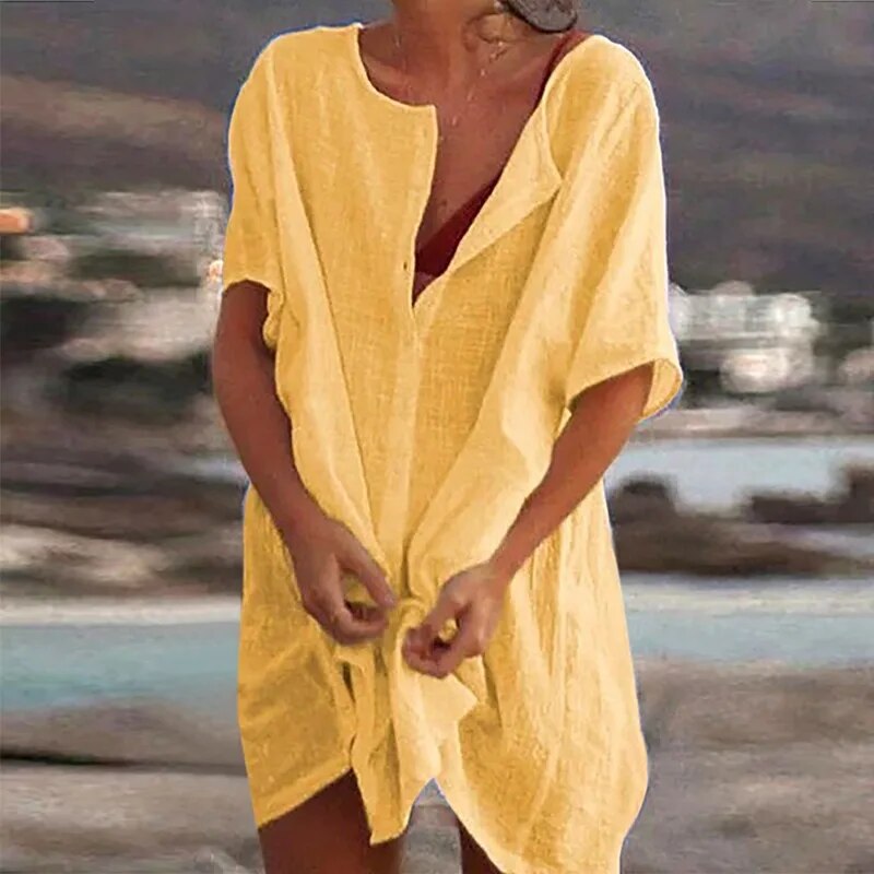 GR | Strickkleid aus Baumwolle und Leinen