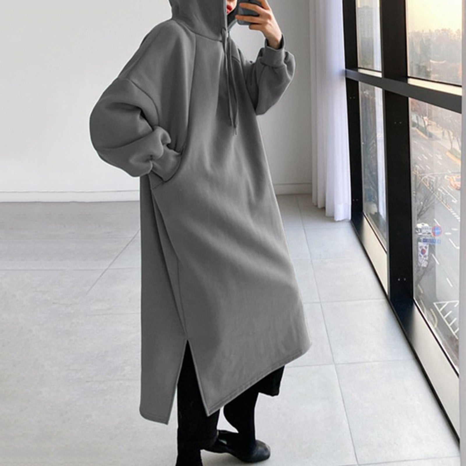 GR - Casual long-sleeved pullover with hood