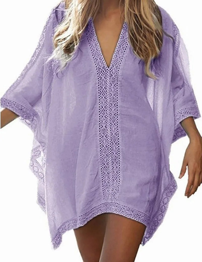 GR-Tasche Swimsuit Cover Up Hollowed-out T-Shirt