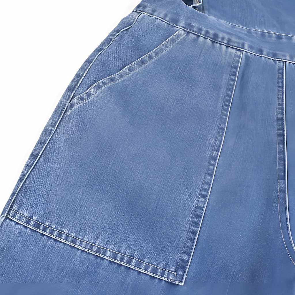 DenimDynasty™ - Denim jumpsuit with open back