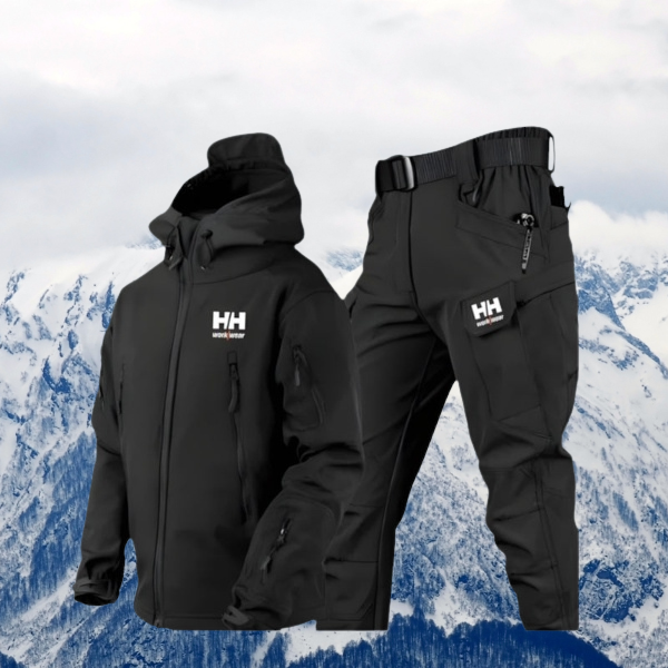 GR | Warm Jacket and Trousers Set with Zipper and Pockets