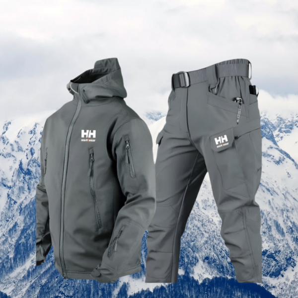 GR | Warm Jacket and Trousers Set with Zipper and Pockets