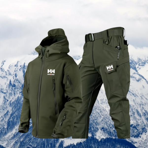 GR | Warm Jacket and Trousers Set with Zipper and Pockets