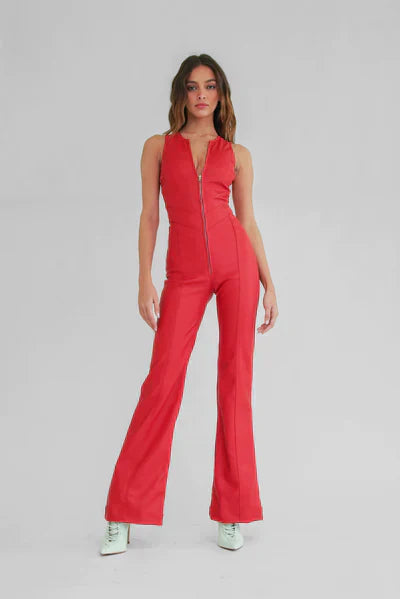 GR | Hollywood Sweetheart Neckline Bodycon Jumpsuit – Stylish and Figure-Flattering