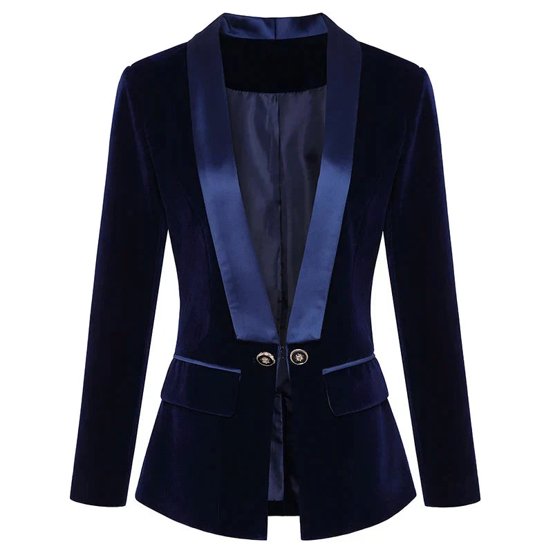 Velvet blazer with satin lapels