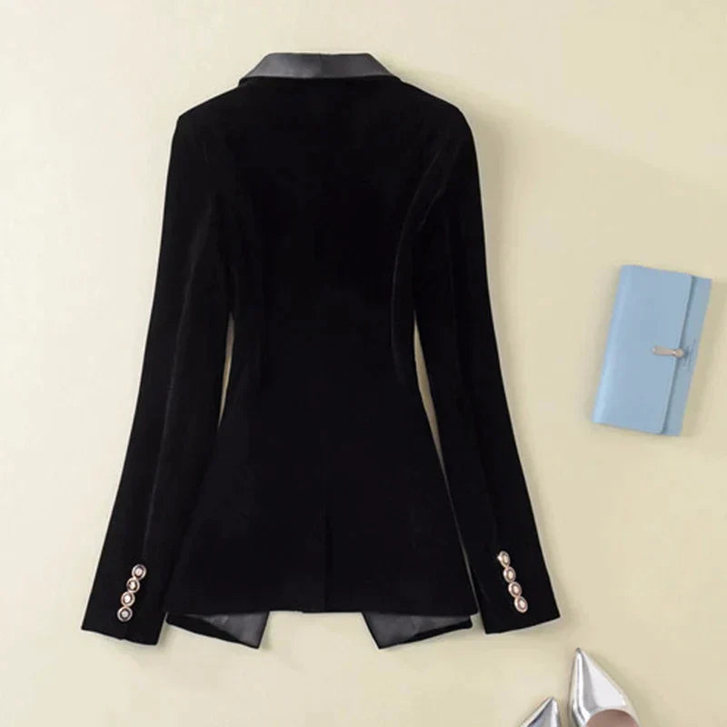 Velvet blazer with satin lapels