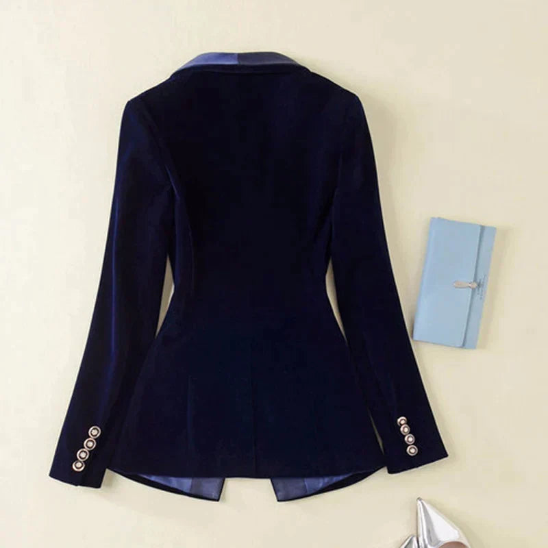 Velvet blazer with satin lapels