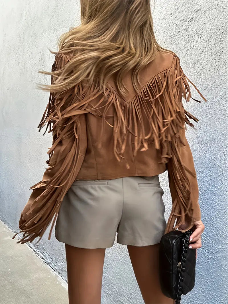 GR | Suede jacket with fringes