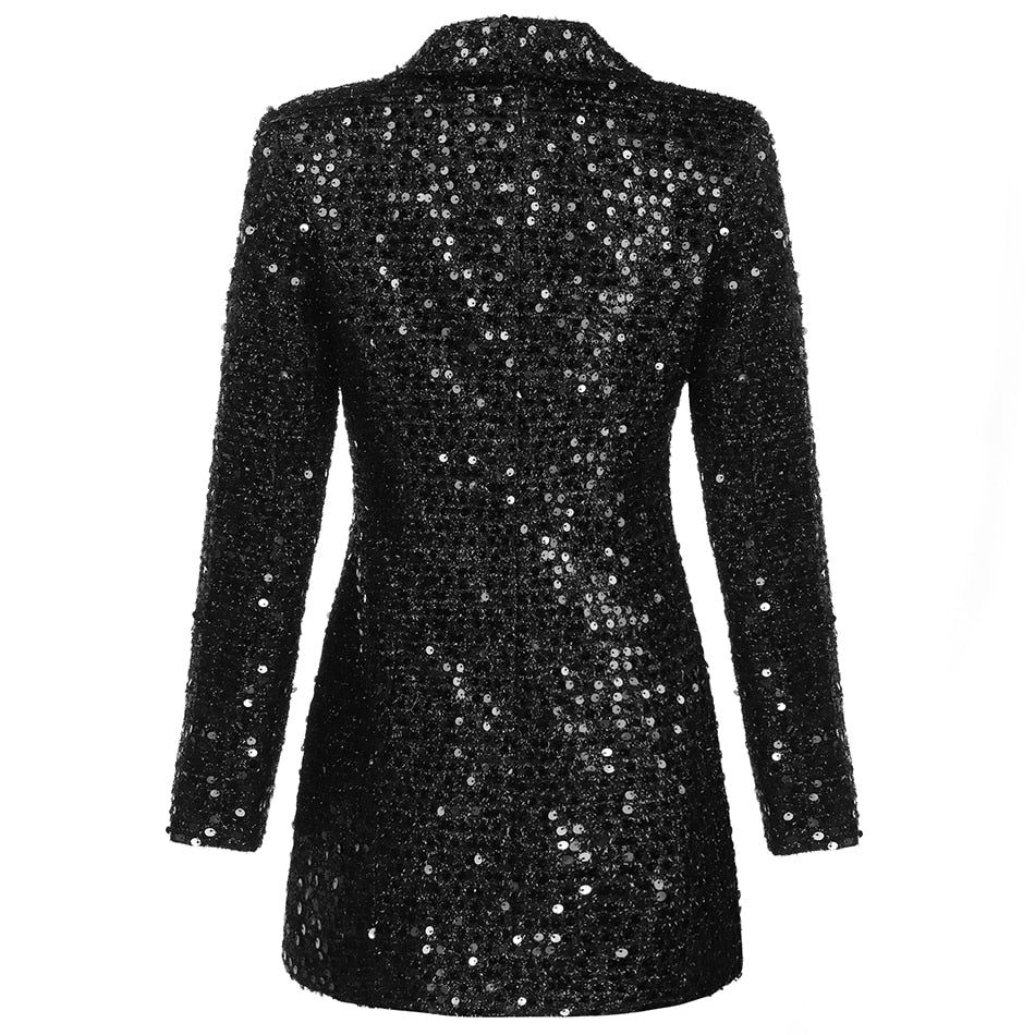 GR - Black sequined blazer dress