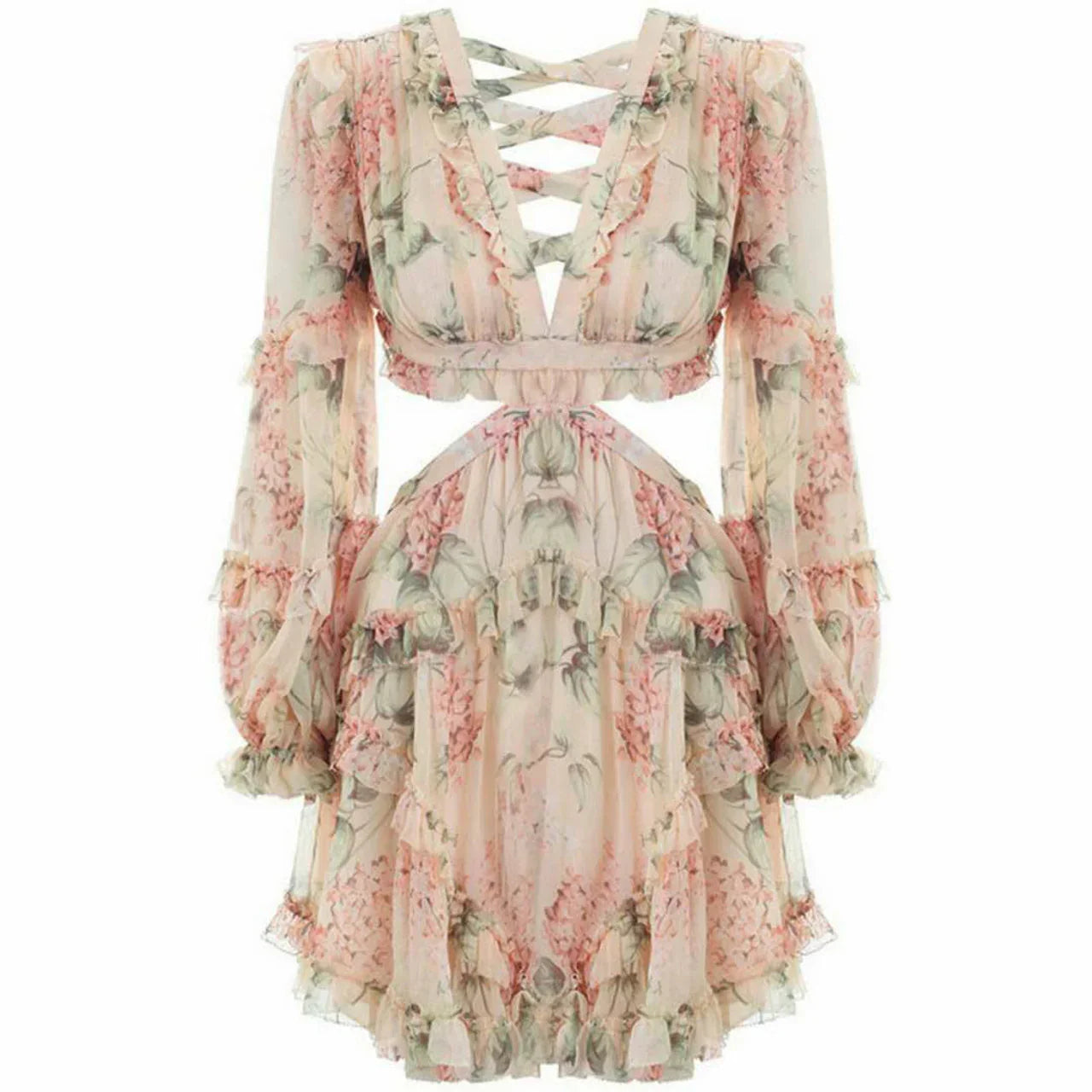 with a cutout at the waist