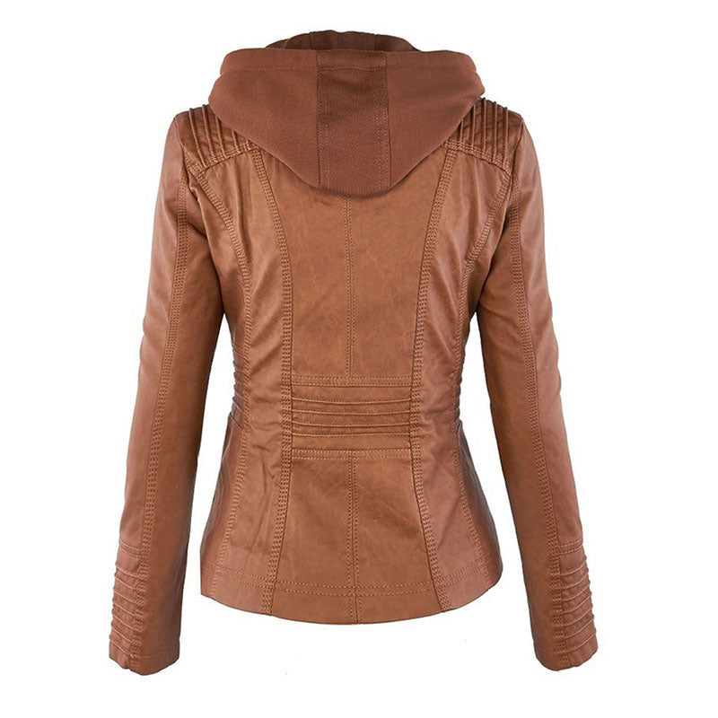 Hooded jacket: Basic PU jacket