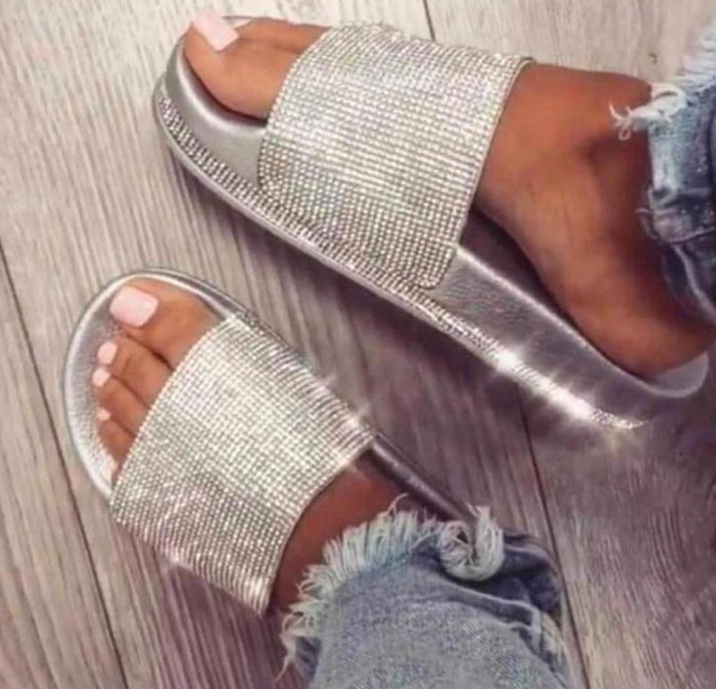 GR | Crystal Diamond Trim Sandals
