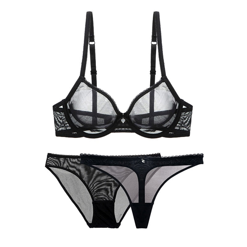 GR | 3-Piece Transparent Lingerie Set for Comfort