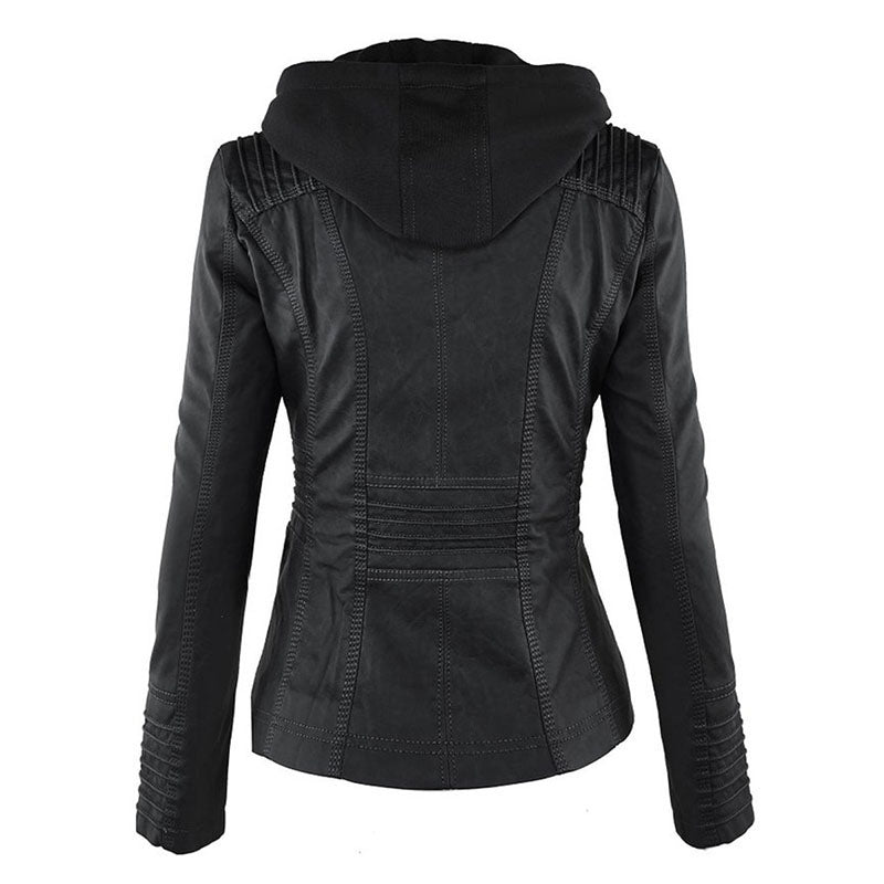 Hooded jacket: Basic PU jacket