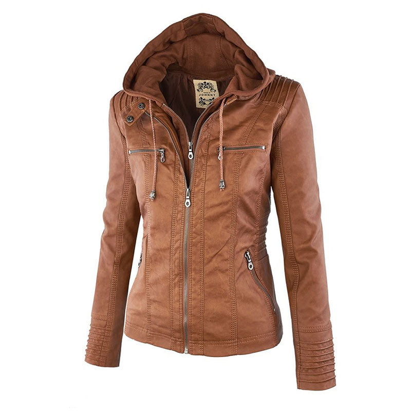 Hooded jacket: Basic PU jacket