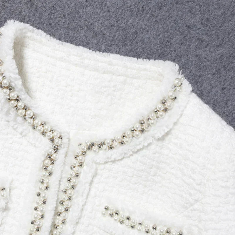 GR | White Tweed Jacket For Women