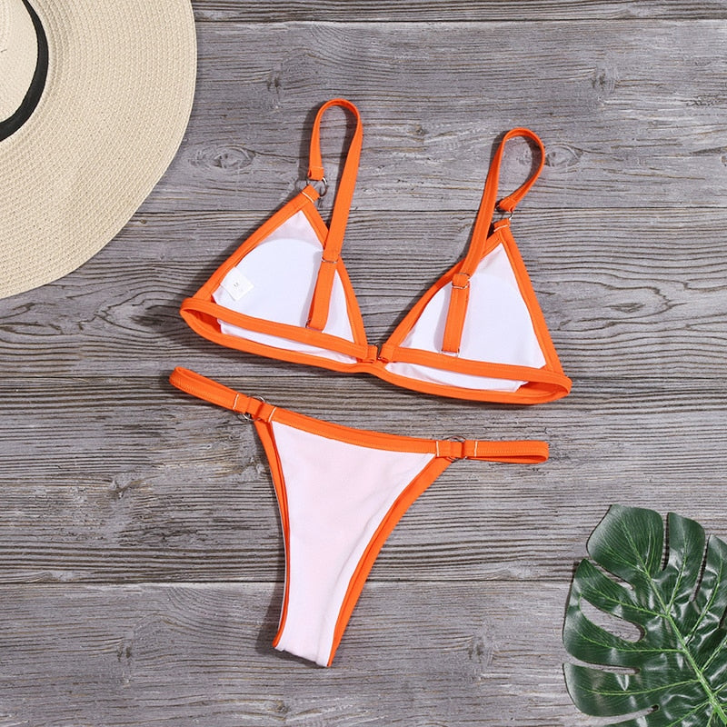 GR - Orange bikini with ring details
