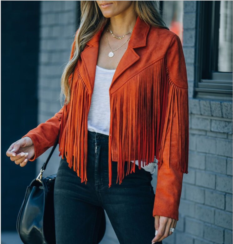 GR | Suede fringed jacket for women
