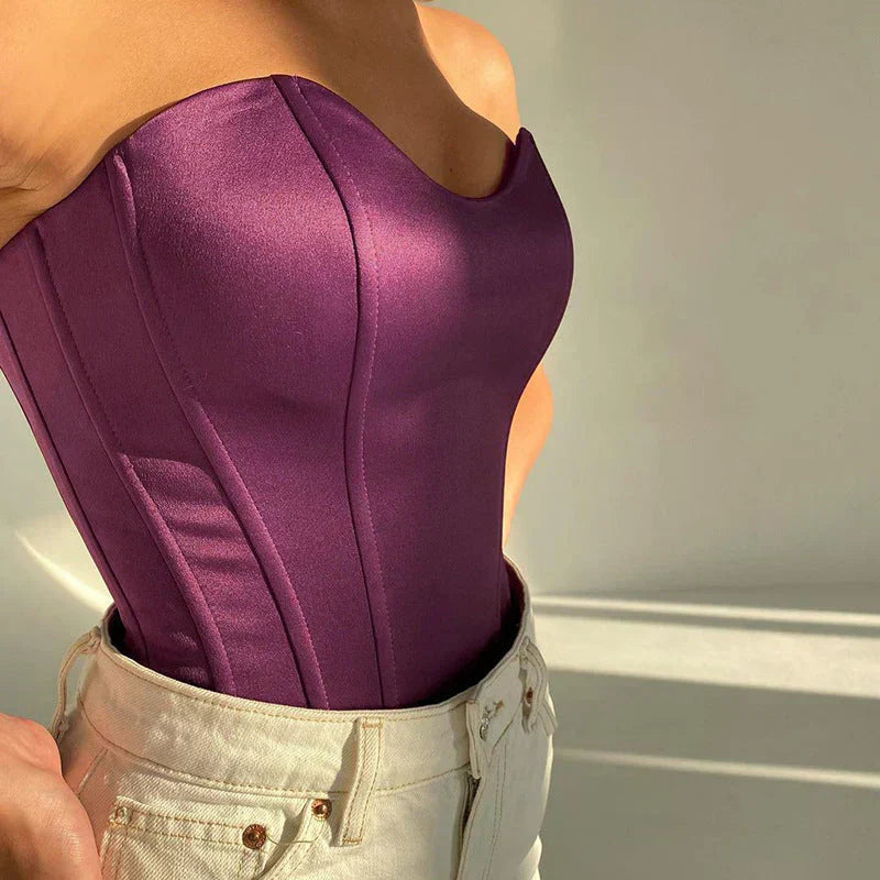 GR | Strapless Corset Crop Top