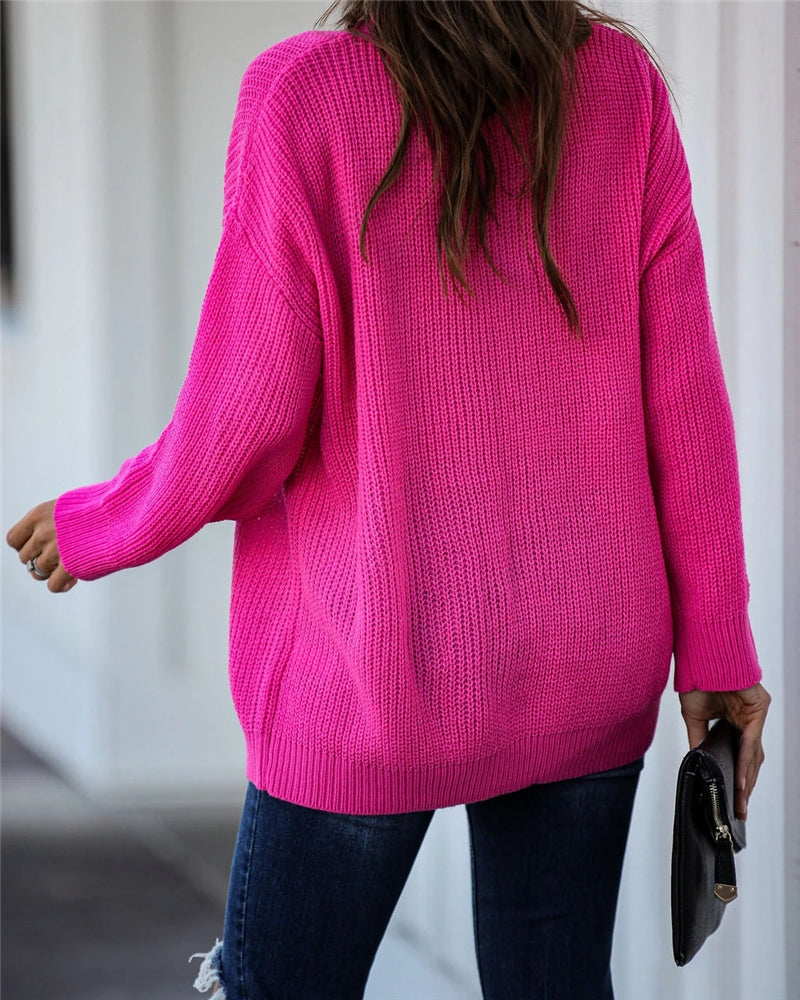 GR Chic V Neck lässiger Oversize Pullover