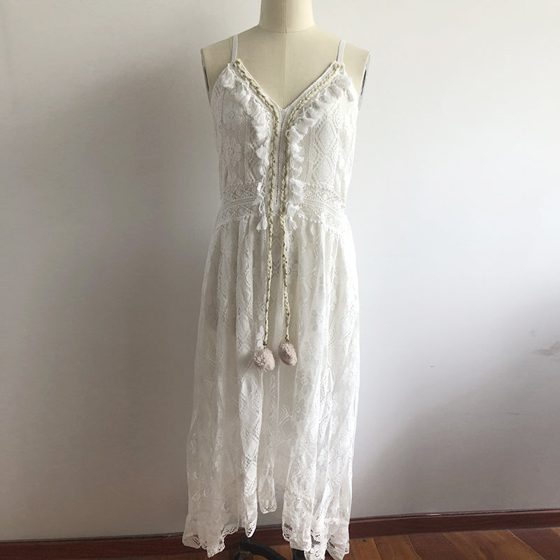 GR | Spitzen Boho Fließkleid