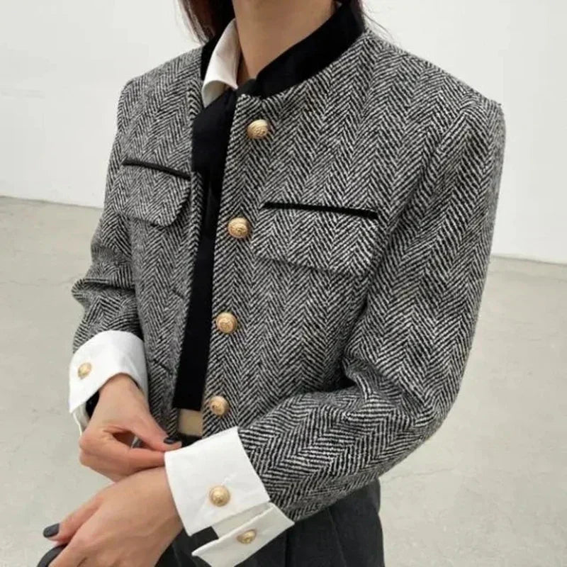 in spring style with stylish buttons