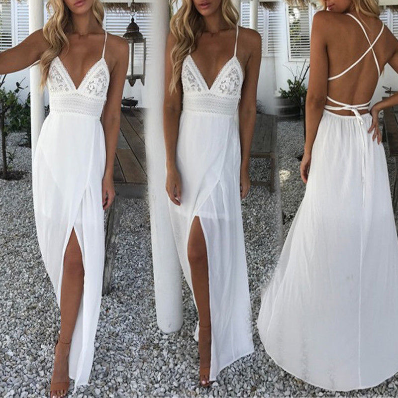 GR | Spitzen Boho Fließkleid