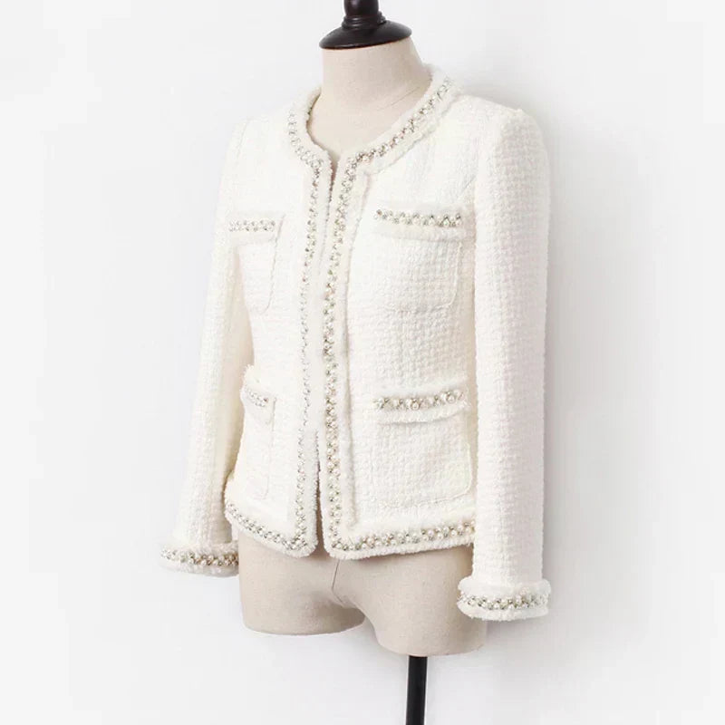 GR | White Tweed Jacket For Women