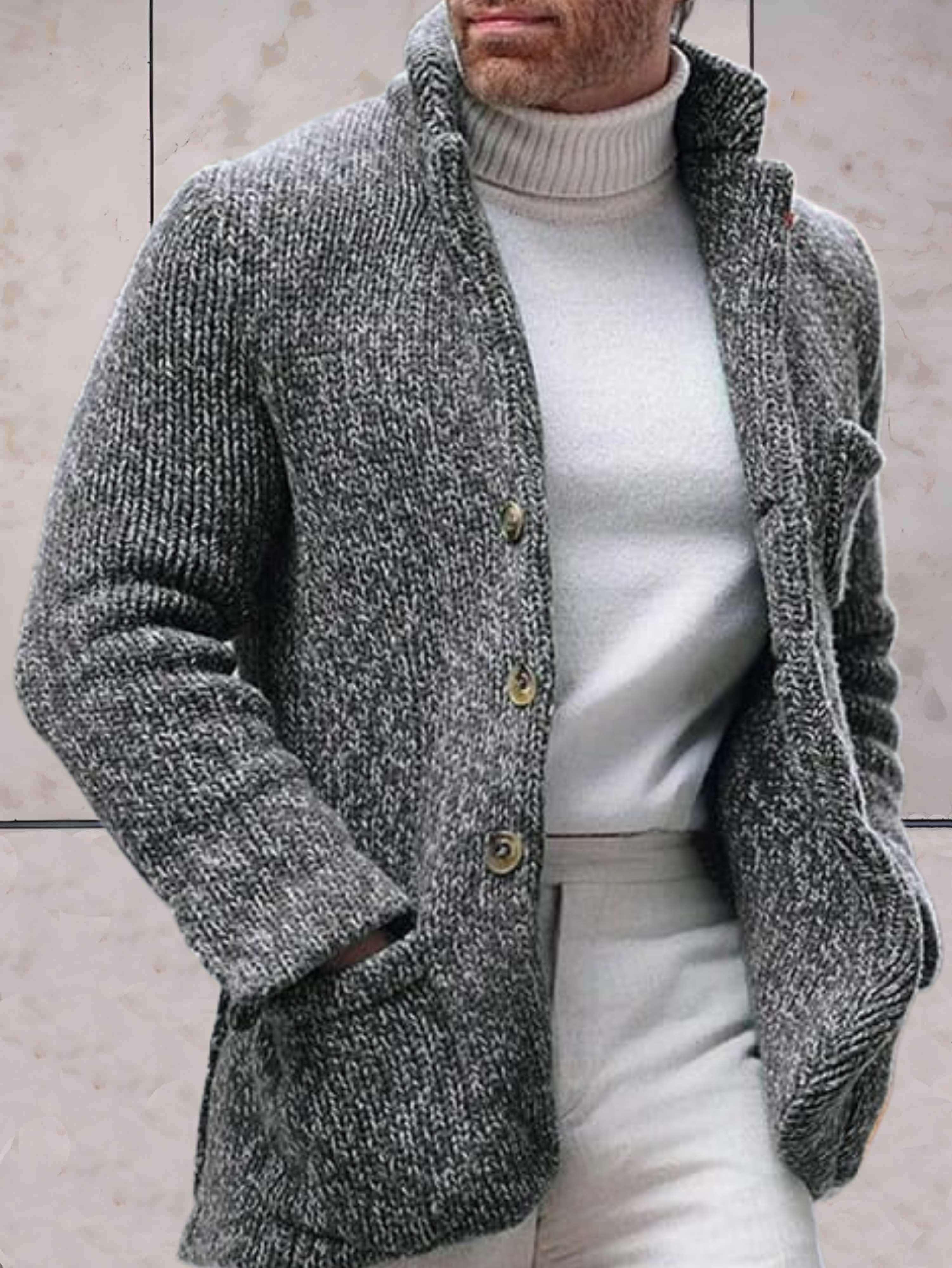 GR - Lässige Strickjacke mit hohem Ausschnitt