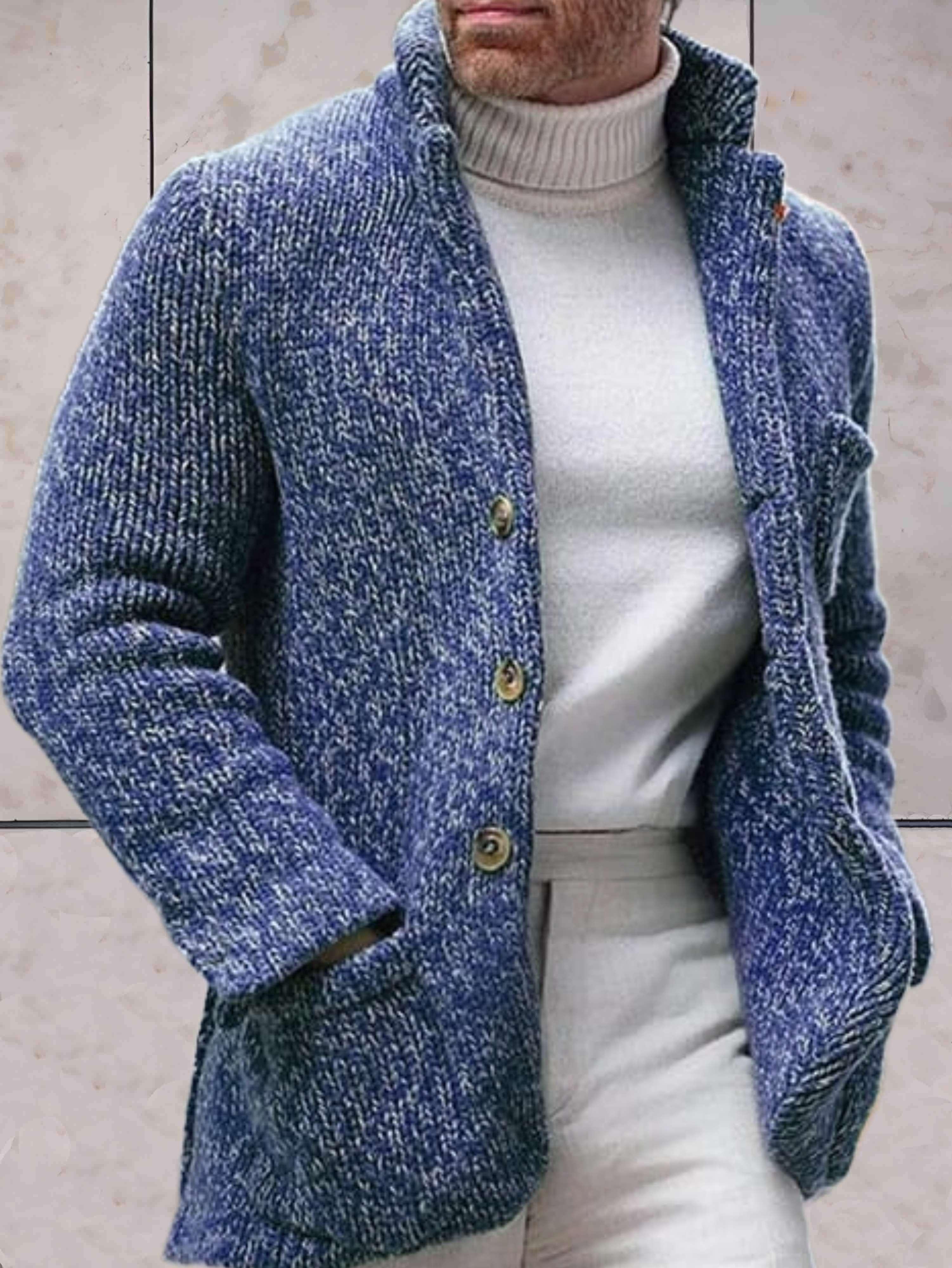 GR - Lässige Strickjacke mit hohem Ausschnitt