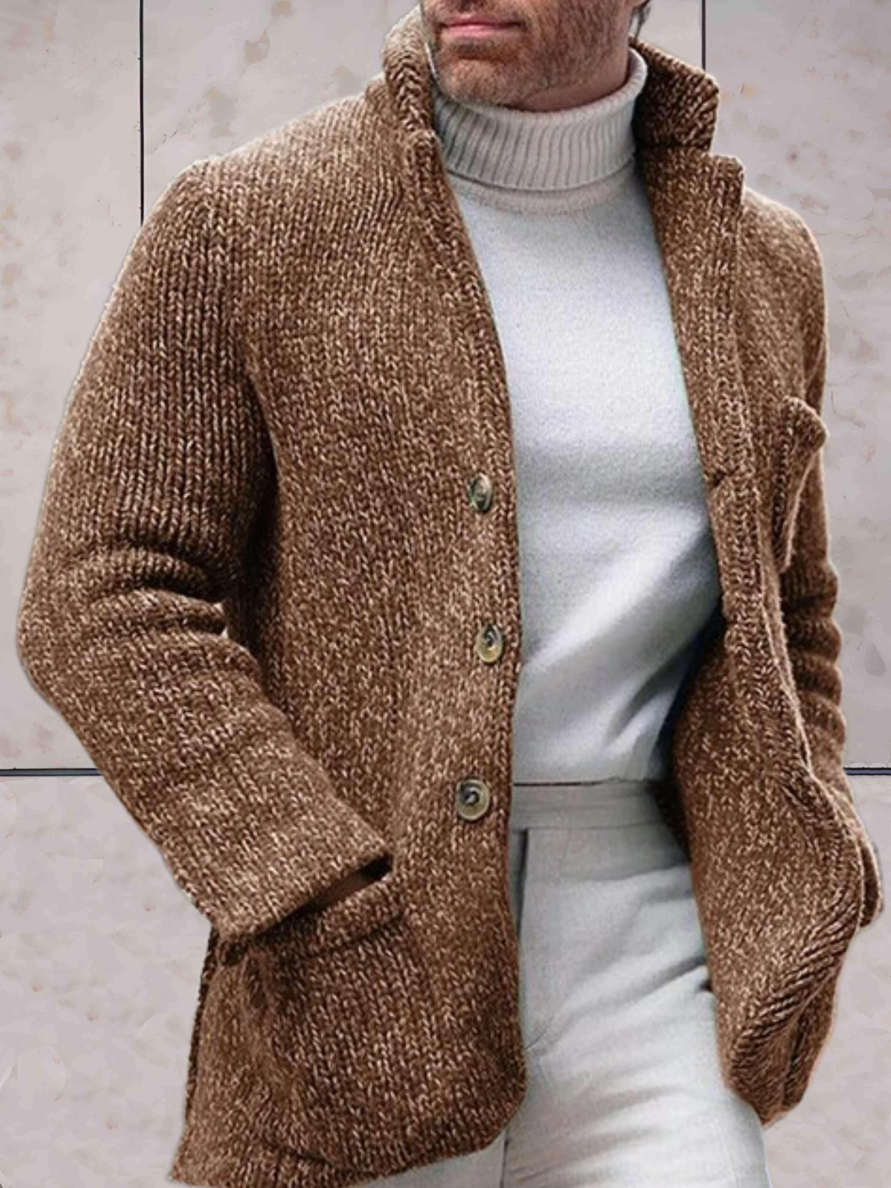 GR - Lässige Strickjacke mit hohem Ausschnitt