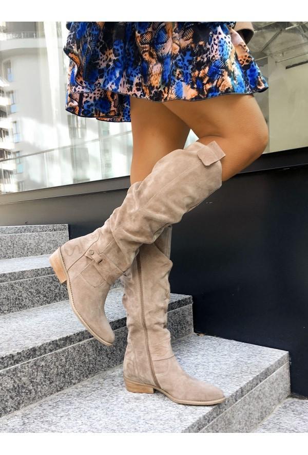 GR | Ankle boots - Comfortable suede ankle boots with a low heel for women