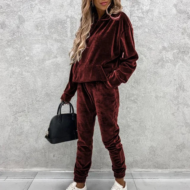 GR | Luxury Velvet Jumper and Jogging Pants Set