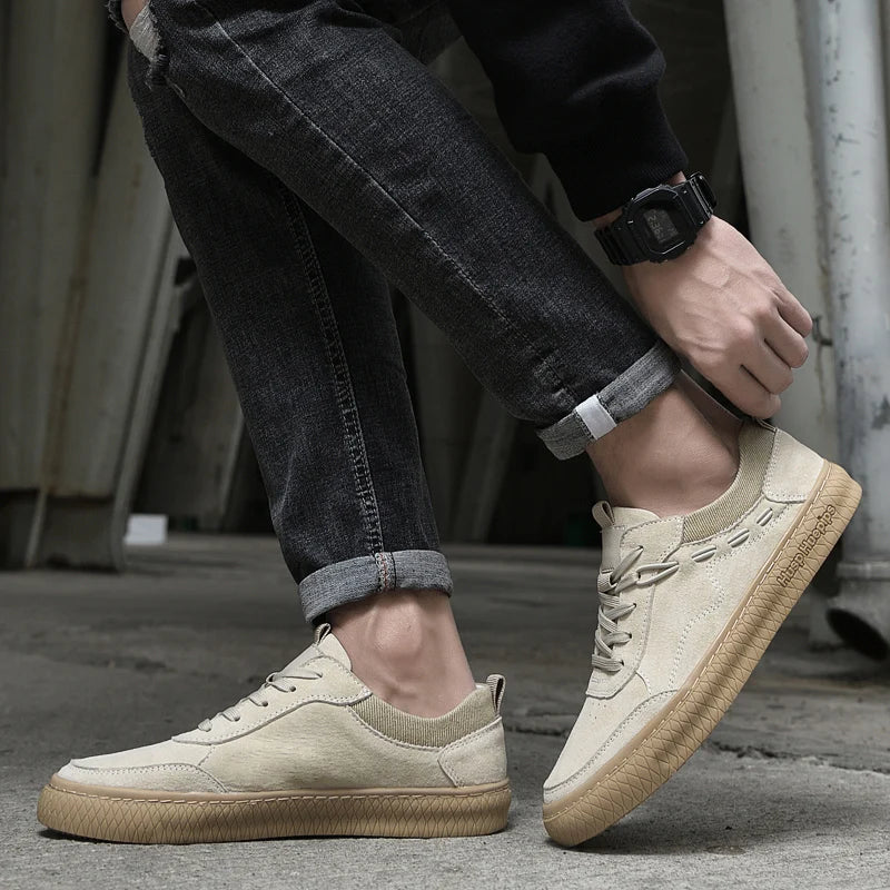 GR | Suede Sneakers with Textured Sole